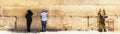 Jewish Kotel — Men & Soldier Praying at the Western Wall — Panoramic Jerusalem Kosel Photography — Wailing Wall