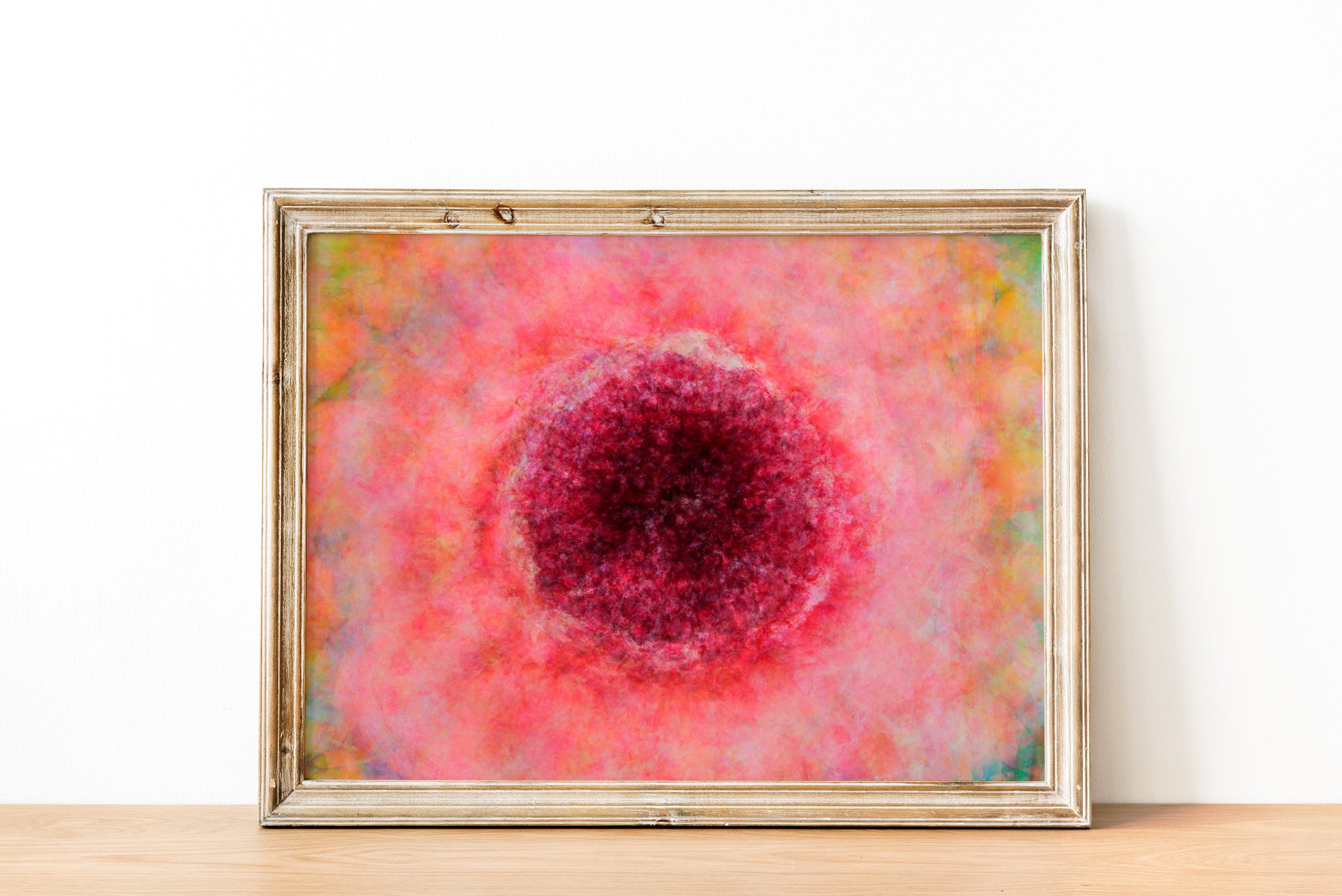 Impressionist Red Pink Pomegranate Painting Canvas Wrap — 7 species of Israel