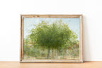 Green Carob Tree Impressionist Painting Canvas