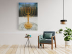 Seven-branched Jerusalem Candelabrum Menorah Impressionist Painting — Menorah of the Jewish Israeli Temple