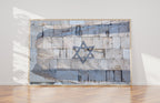 Kotel Western Wall and Holy Land Israeli Blue & White Flag