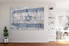 Kotel Western Wall and Holy Land Israeli Blue & White Flag