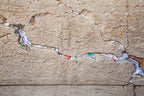 Jerusalem Kotel Western Wall Stone with Colored Prayer Notes in the Slot - Jewish Wall Art