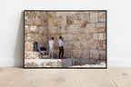 Violinists playing to the Walls of the Jerusalem Old City - Jewish Wall Art Print - Orthodox Violinists Men - Jerusalem Stones Photography
