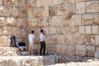 Violinists playing to the Walls of the Jerusalem Old City - Jewish Wall Art Print - Orthodox Violinists Men - Jerusalem Stones Photography