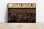 Jewish Israeli Kotel Western — Fence with Prayers by night at the Kosel Praying Selichot — Abstract Jerusalem Wailing Wall Stones