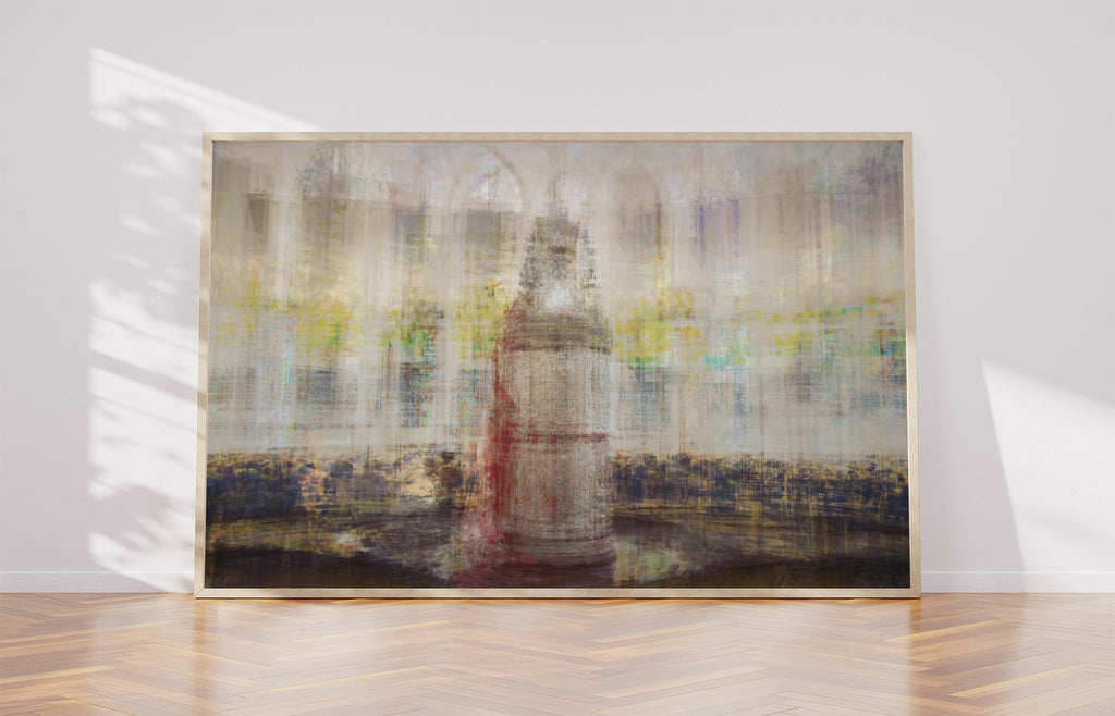 Torah Scroll Painting — Jewish Silver Old Bible Scroll at Jerusalem in a Synagogue with Arches
