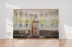 Torah Scroll Painting — Jewish Silver Old Bible Scroll at Jerusalem in a Synagogue with Arches