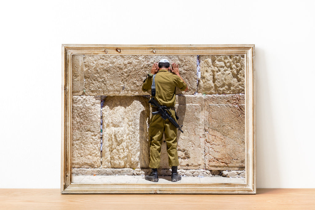 IDF Tsahal Soldier Praying at the Kotel Western Wall