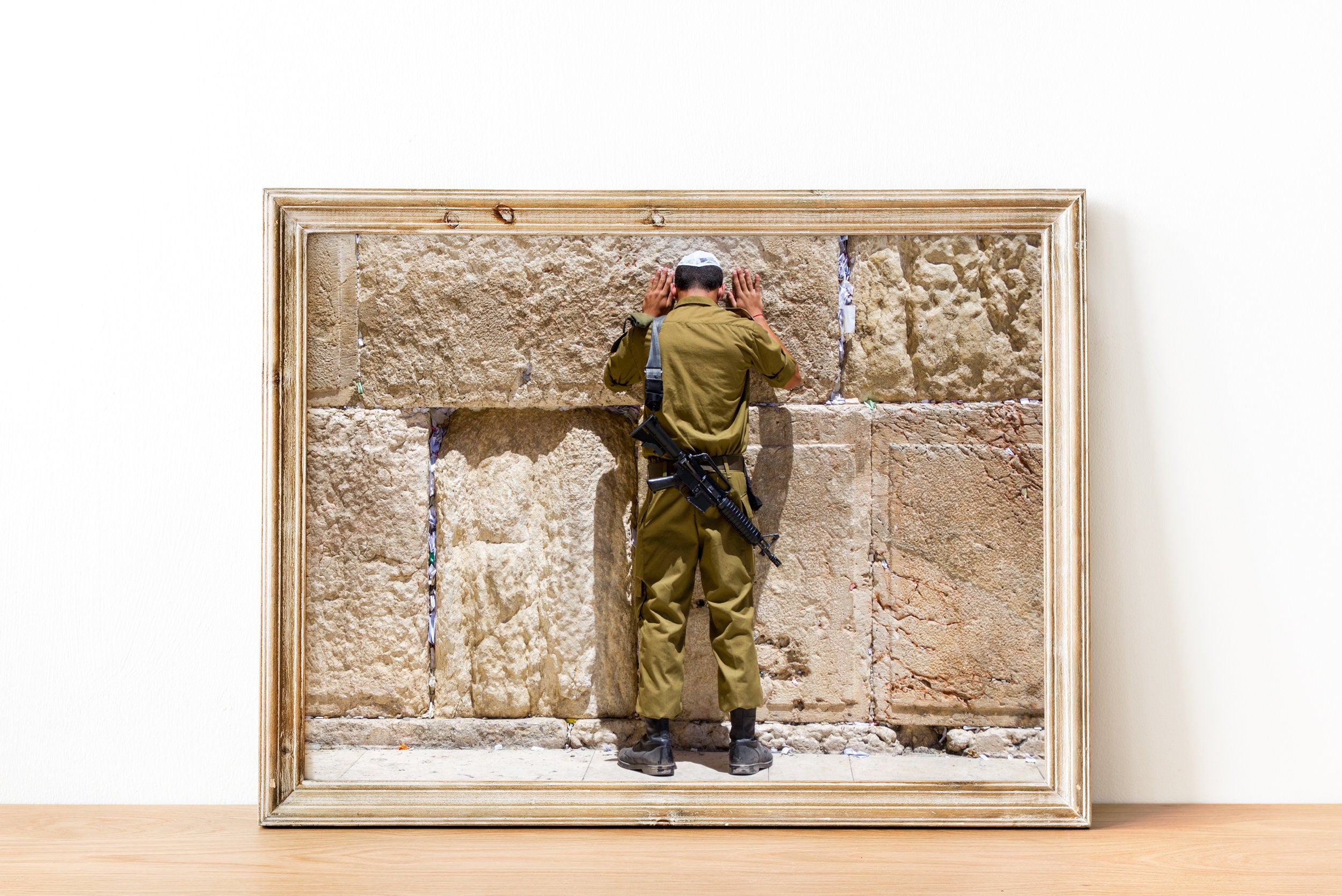 IDF Tsahal Soldier Praying at the Kotel Western Wall
