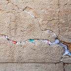 Jerusalem Kotel Western Wall Stone with Colored Prayer Notes in the Slot - Jewish Wall Art