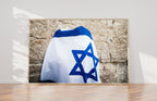 Jerusalem Kotel Western Wall — Man Covered with Israeli Flag Praying