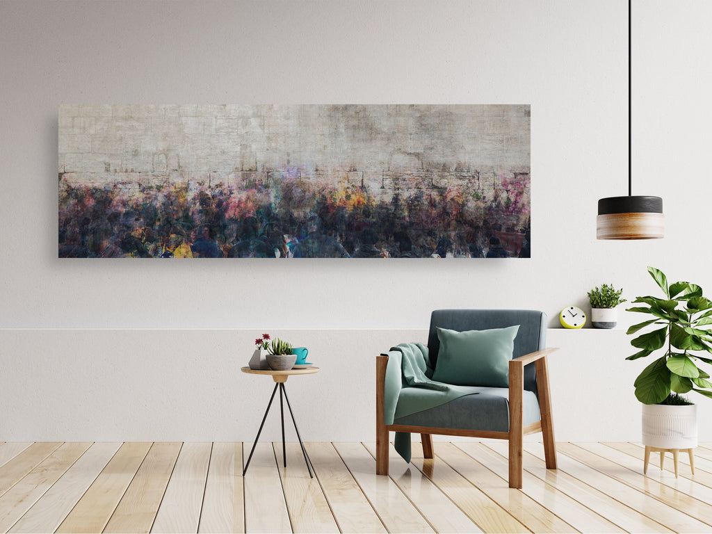 Panoramic Kotel Wall Art Painting Print - Jewish Prayers at the Western Wall - Kosel