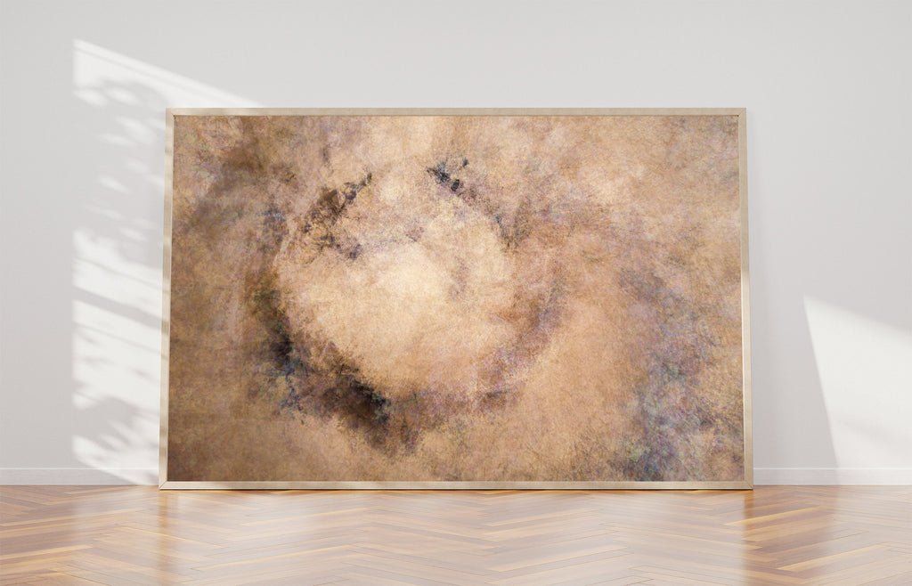 Wood Brown Beige Abstract Jewish Impressionist Painting — Holy Land Artwork