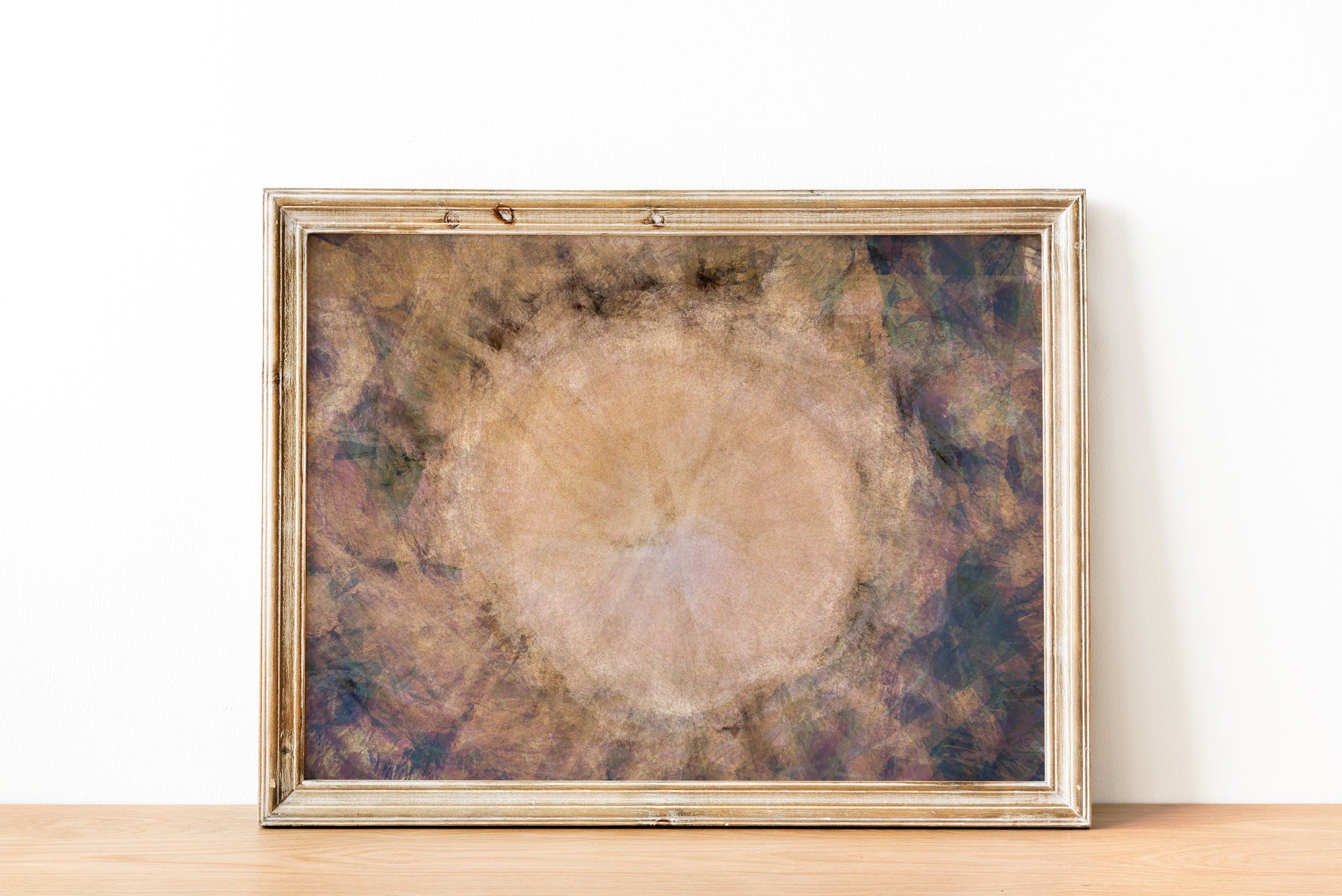 Brown Beige Abstract Tree Trunk Wood Painting