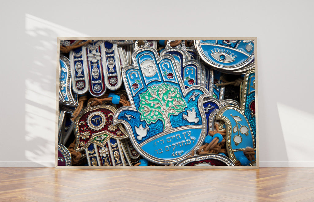 Blue Israeli Holy Land Hamsa Hands Vintage Photography