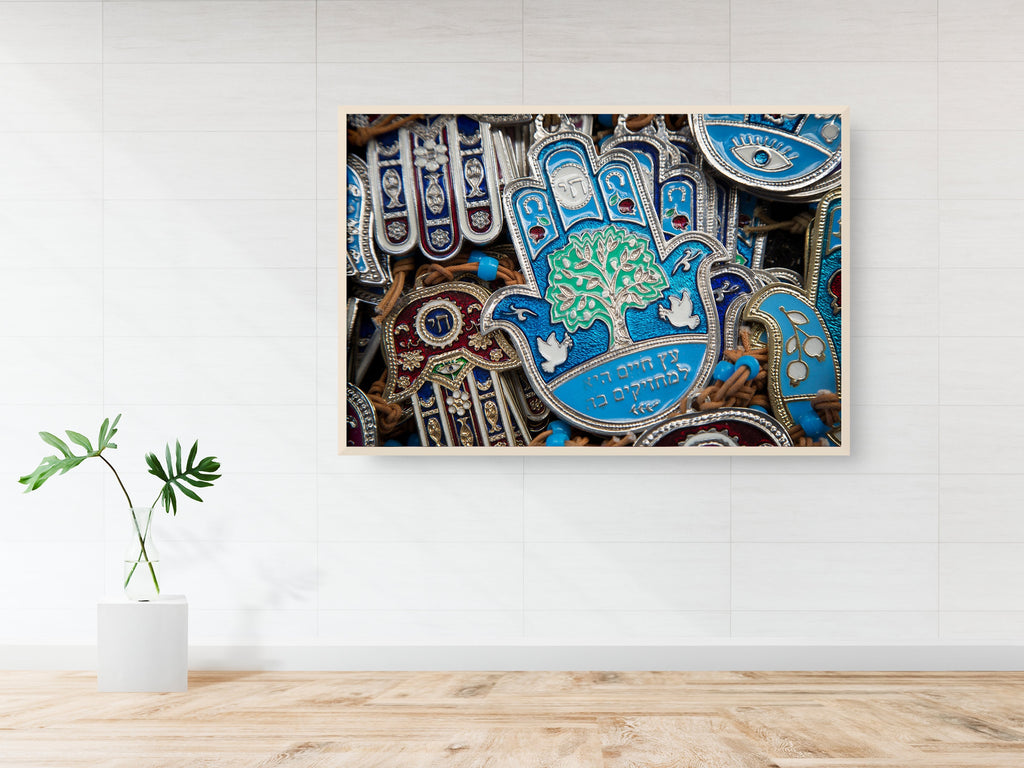 Blue Israeli Holy Land Hamsa Hands Vintage Photography