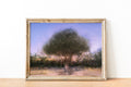 Israeli Olive Tree at Sunset Impressionist Painting