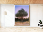 Israeli Olive Tree at Pink Sunset Impressionist Painting
