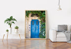 Israeli Holy Land Jerusalem Blue Door with Ivy