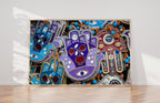 Purple Blue Red Hamsa Hands Vintage Photography with Hai and Pomegranate