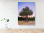 Israeli Olive Tree at Pink Sunset Impressionist Painting