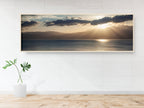 Panoramic Israeli Dead Sea Sunrise Seascape with Mountains