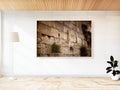 Jerusalem Gold Kotel Wall Art by Night — Vegetation on the Western Wall with Wet Stones