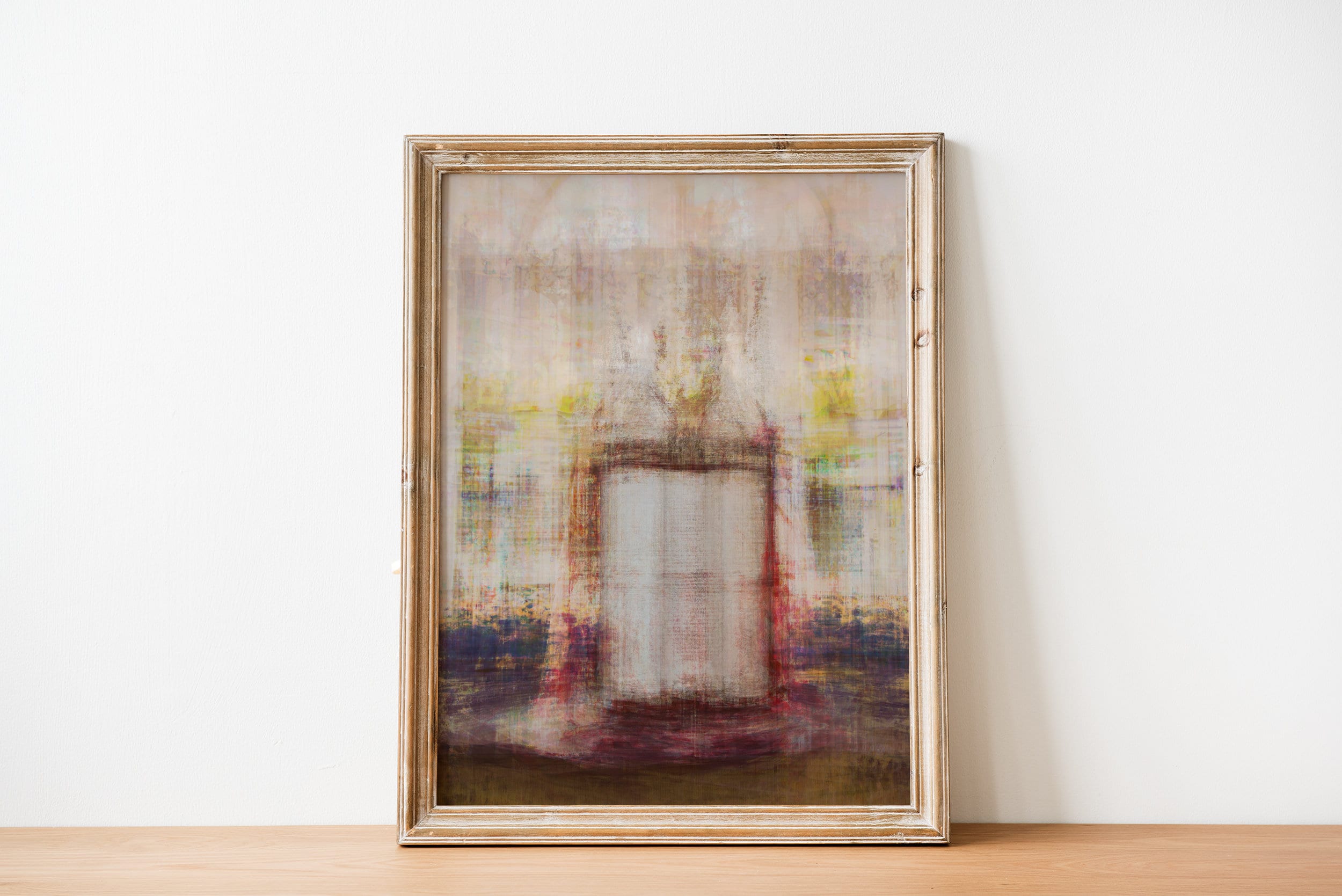 Jewish Old Bible Torah Scroll Opened Painting — Vertical