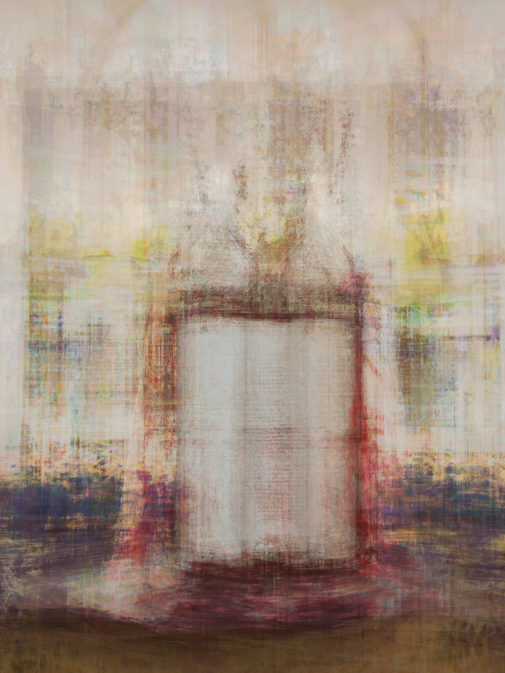 Jewish Old Bible Torah Scroll Opened Painting — Vertical
