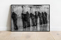 Jewish IDF Tsahal Soldiers Group Praying at the Kotel Western Wall — Black and White