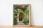 Jerusalem Vintage Brown Wooden Door with Ivy — Yamin Moshe Neighborhood