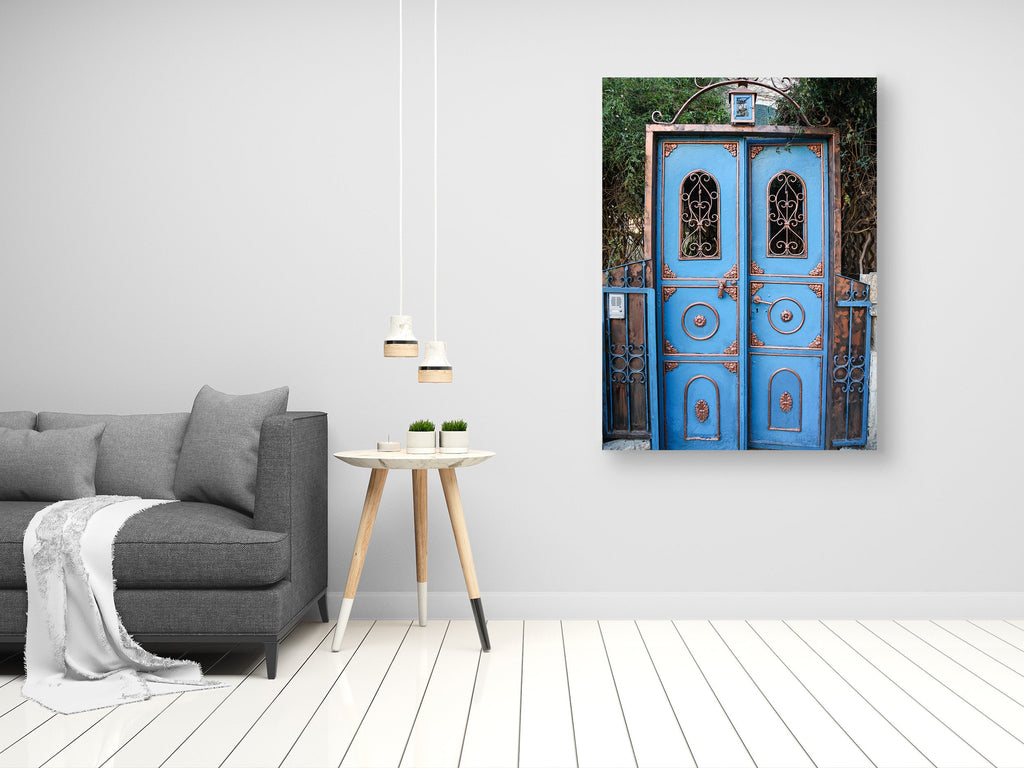 Israeli Jerusalem Blue and Gold Vintage Door Photography