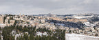 Panoramic Jerusalem Temple Mount Old City Snowy Landscape — Photography