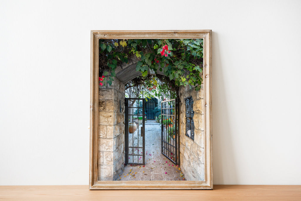 Jerusalem Garden Door Entrance with Ivy and Jerusalem stones