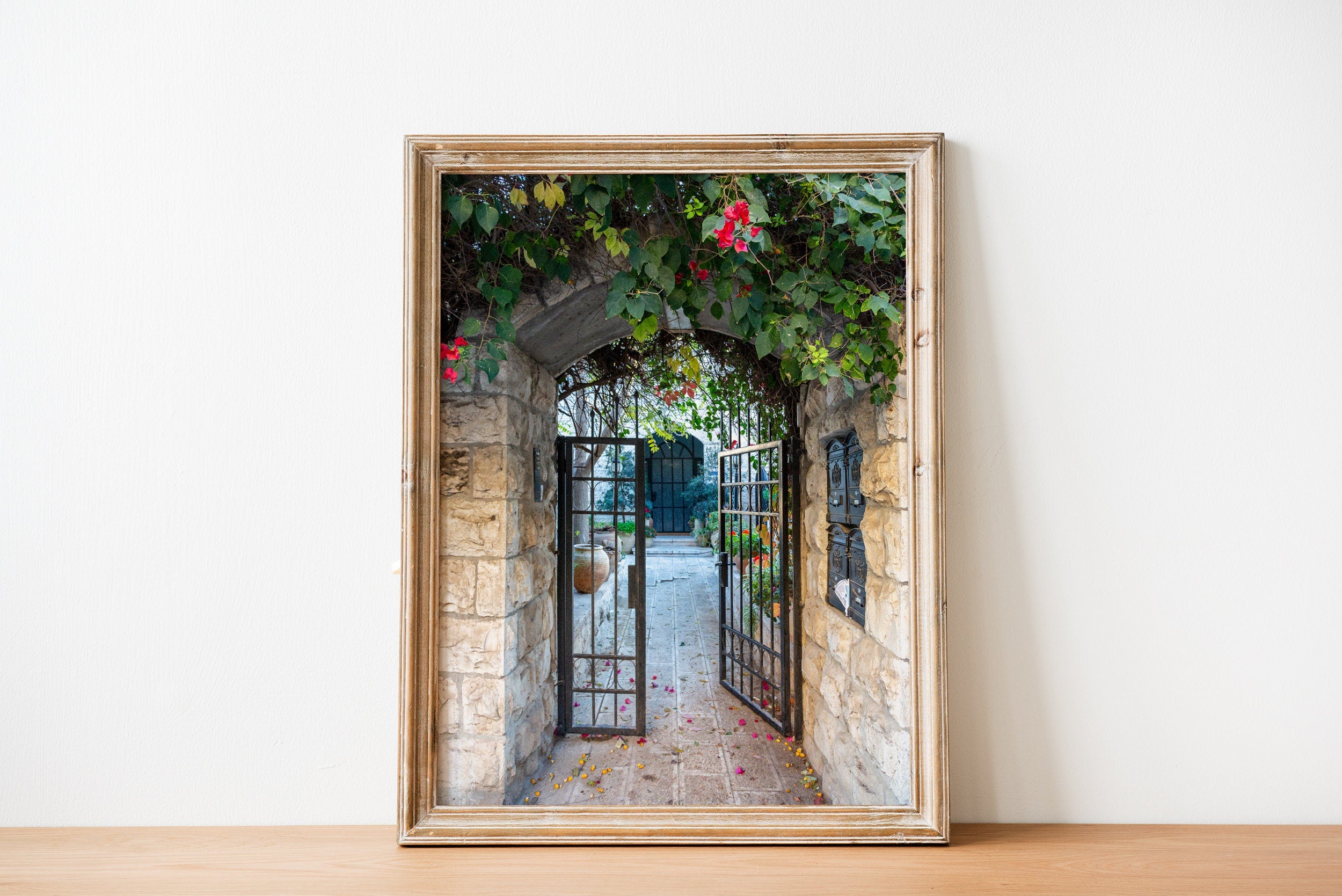 Jerusalem Garden Door Entrance with Ivy and Jerusalem stones