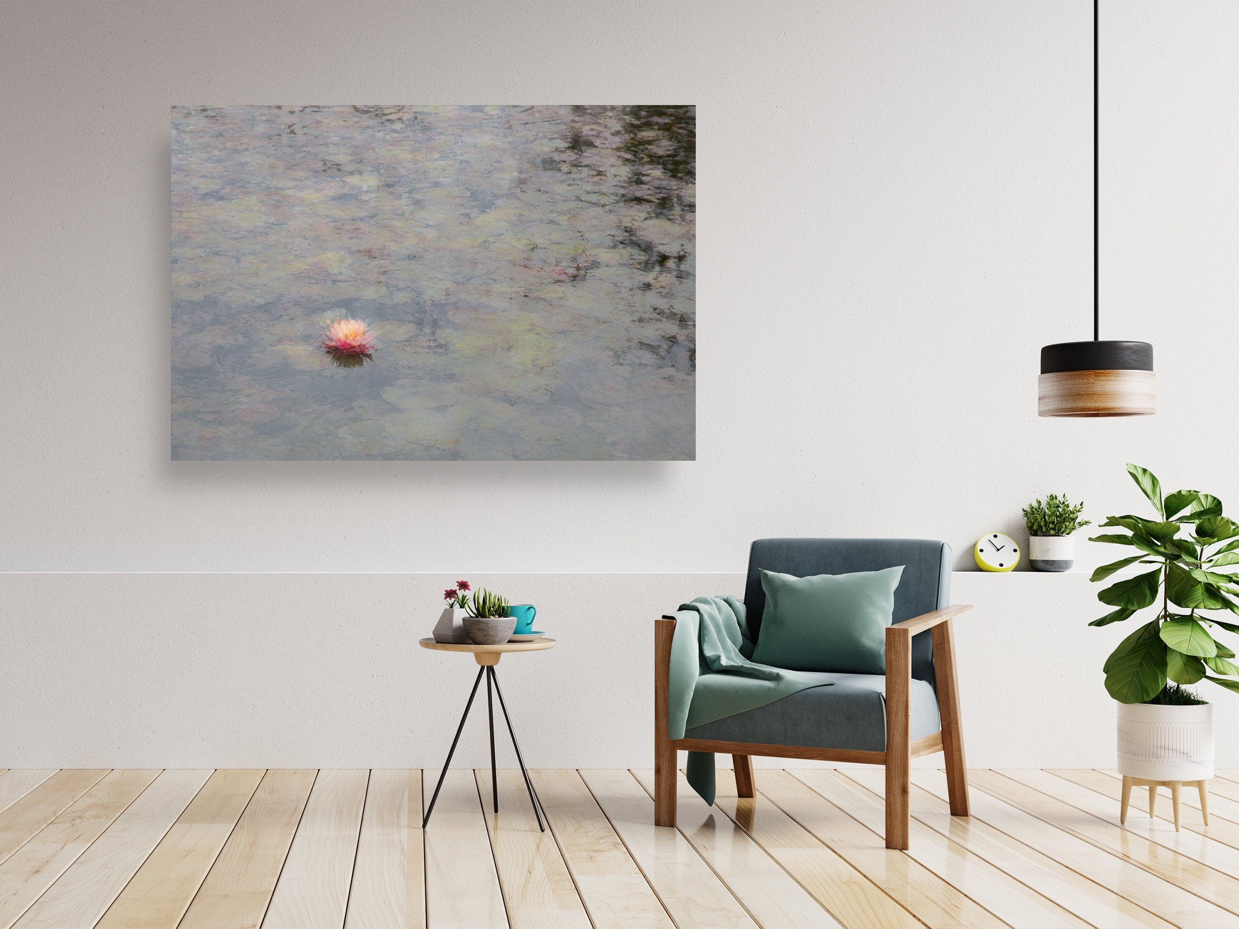 The Water Lily Flower on the Stream Impressionist Painting