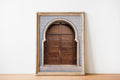 Jerusalem Old Carved Wooden Door with Moroccan Andalusian Decorative Mosaic — Worldwide North Africa Jewish Heritage Center Entrance