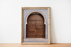 Jerusalem Old Carved Wooden Door with Moroccan Andalusian Decorative Mosaic — Worldwide North Africa Jewish Heritage Center Entrance
