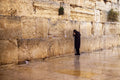 Jewish Orthodox Prayer Alone at the Kotel at Night and during the Rain — Western Wall Photography