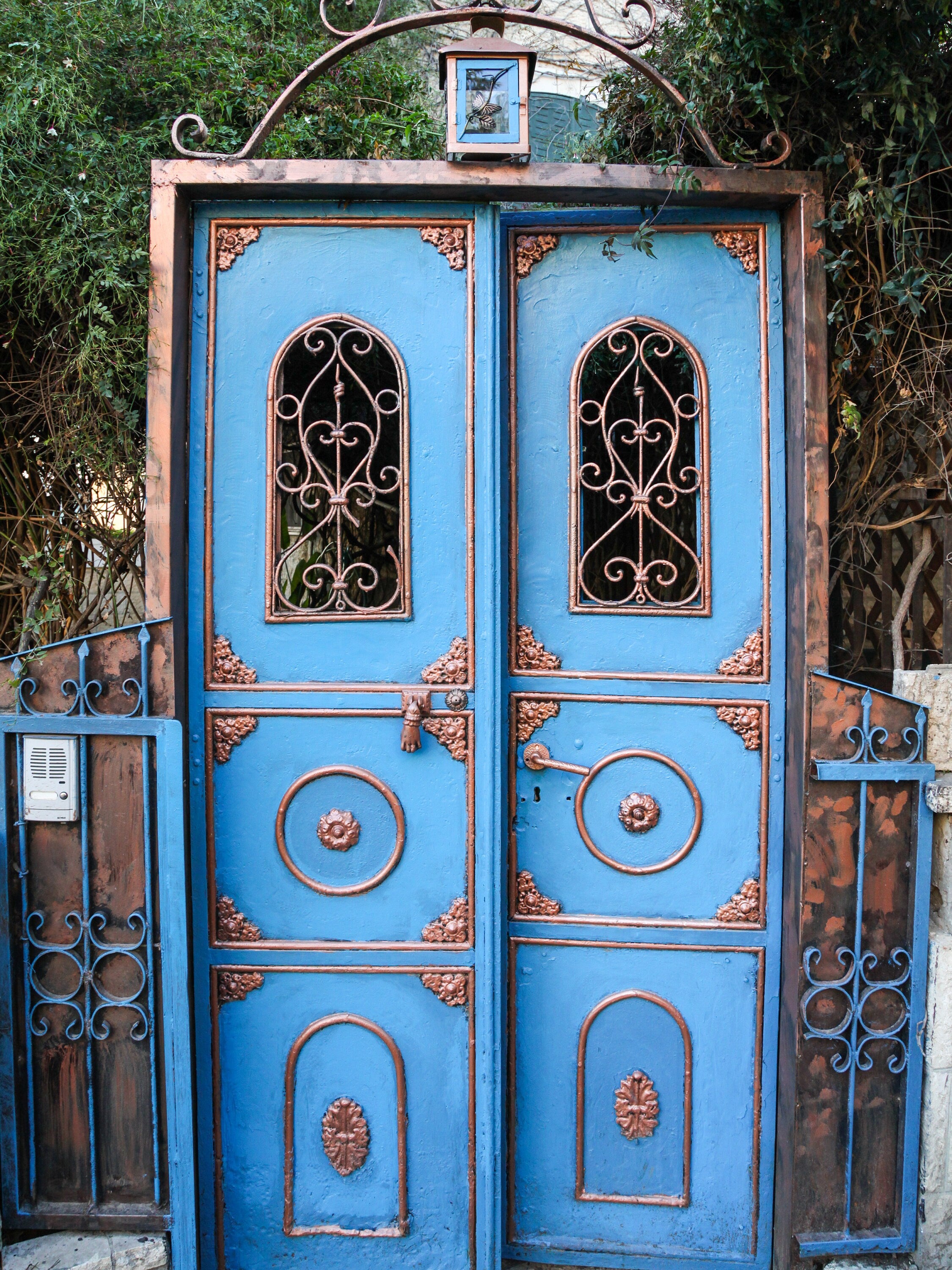 Israeli Jerusalem Blue and Gold Vintage Door Photography