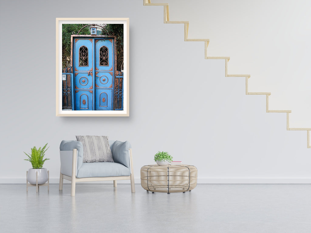 Israeli Jerusalem Blue and Gold Vintage Door Photography