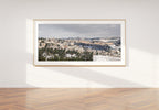 Panoramic Jerusalem Temple Mount Old City Snowy Landscape — Photography