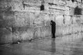 Kotel Prayer Print: Black and White Western Wall Photography
