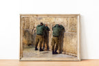 Two Jewish IDF Tsahal Soldiers Praying at the Kotel Western Wall