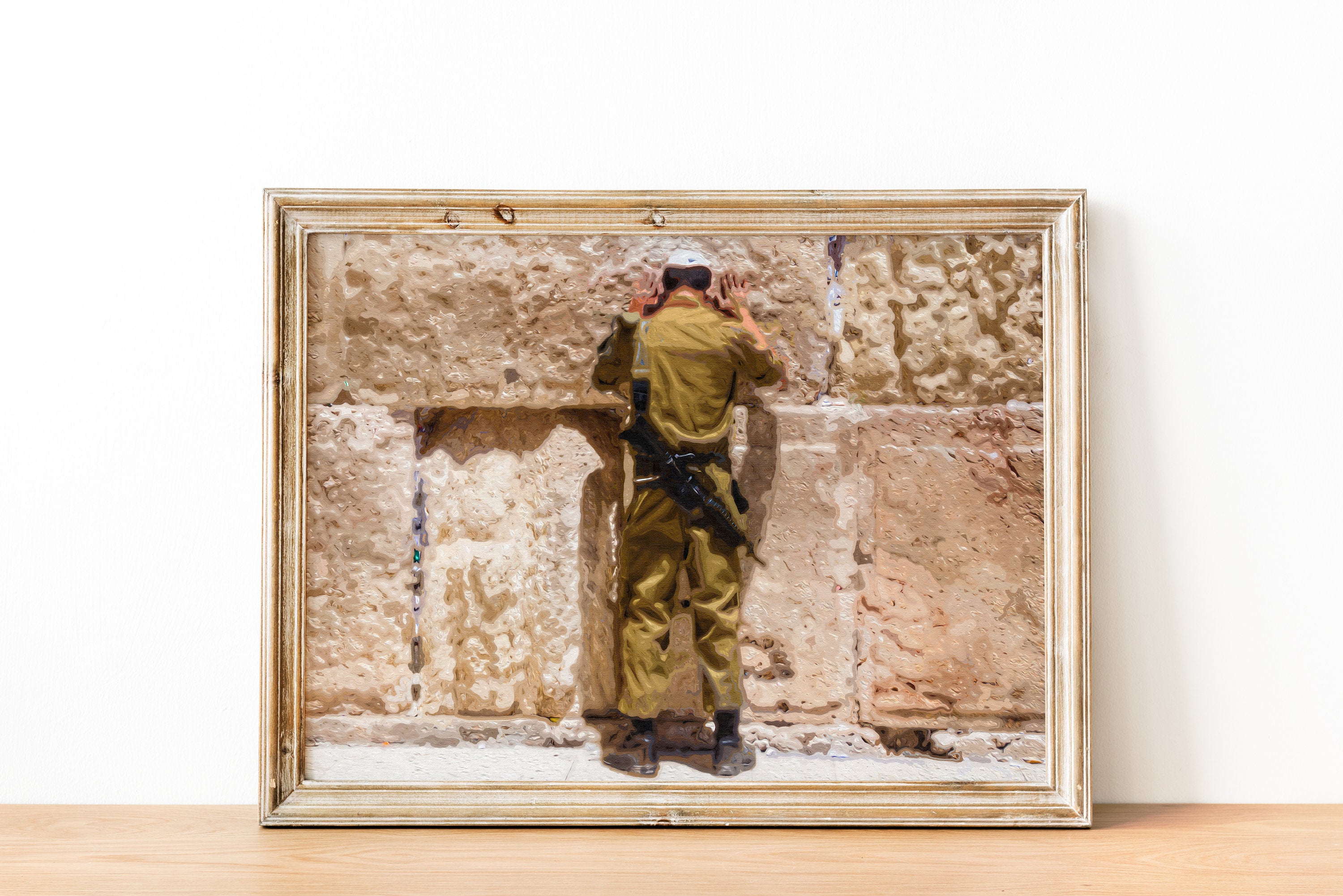 IDF Soldier Praying at the Kotel: Jerusalem Western Wall Painting