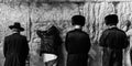 Black and White Panoramic Kotel — Four Jewish Prayers at the Western Wall, Jerusalem