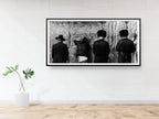 Black and White Panoramic Kotel — Four Jewish Prayers at the Western Wall, Jerusalem