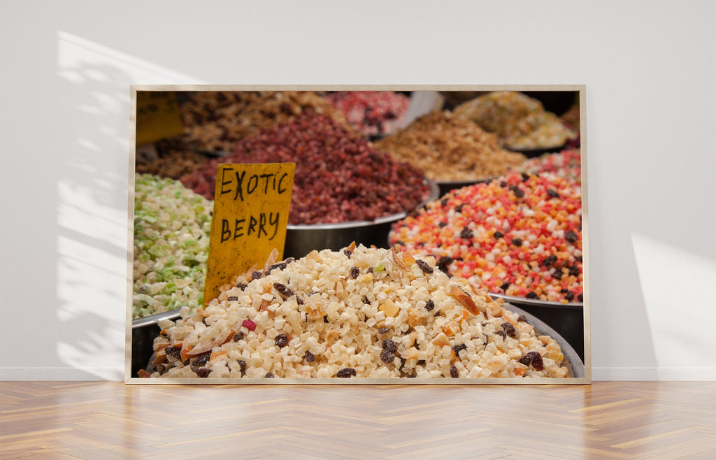 Jerusalem Food Market Exotic Fruit Tea Print: Machane Yehuda Colorful Kitchen