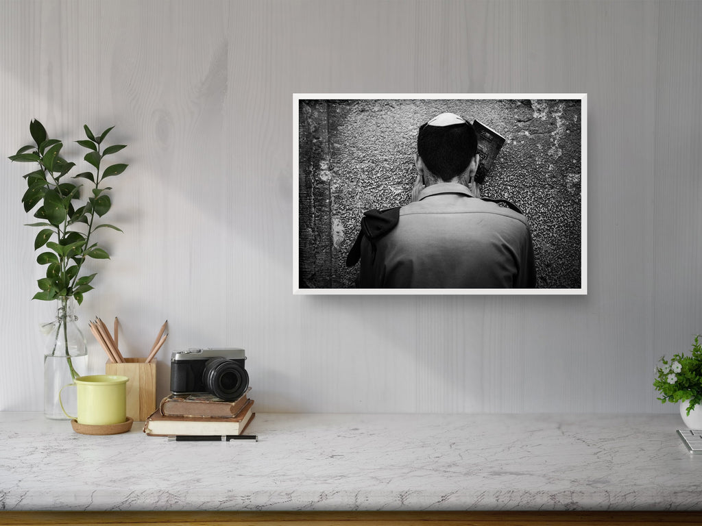 Jewish Tsahal Soldier Praying at the Kotel Western Wall